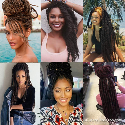 Kinky Marley Twist Crochet Hair Extensions African Marley Braiding Hair Solid And Mix Color Synthetic Fiber 18 Inch Good Price